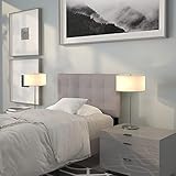 Flash Furniture Bedford Tufted Upholstered Twin Size Headboard in Light Gray Fabric