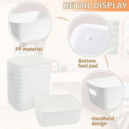LYLIDIA Aufbewahrungsbox Kunststoff Klein 20 cm 10 Stück Aufbewahrungskorb mit Griffen Küchenschrank Organizer Box Körbe Aufbewahrung Kunststoffbox für Badezimmer Regal Kunststoffbox