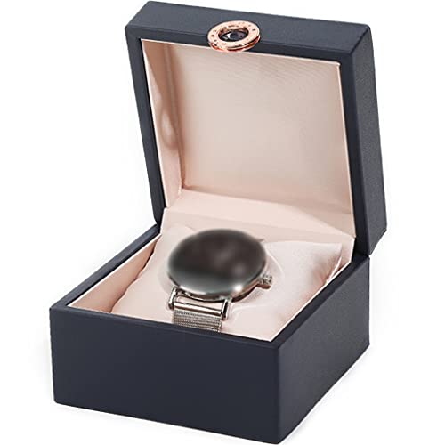 YHRJ Organizer Uhrenkasten Hochwertige Aufbewahrungsbox für Uhren, Schaukasten für Shop-Uhren, Geschenkuhr Schmuck Exquisite Verpackungsbox (Color : Blue, Size : 9.7 * 9.7 * 6.2cm)