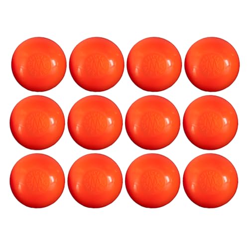 Mylec Street Hockey Balls, No-Bounce Hockey Balls, Perfect for Play at 60 Degrees F and up, Durable Construction, Stree & Roller Hockey Ball for Outdoor Play - Orange 12 Pack