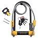 OnGuard Bulldog STD U-Lock with 4 ft Cable – 13 mm Hardened Steel Shackle, 275 mm x 175 mm Frame, X2P Double Bolt Lock, Z-Cylinder Core, 5 Keys with LED for Secure Bike Protection