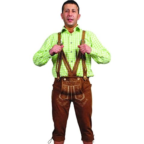 Kniebundhose Leder Nubuk-Fuente Jagdhose- Trachtenlederhose Damen- Damen Kniebundlederhose -Trachten Lederhose Cover