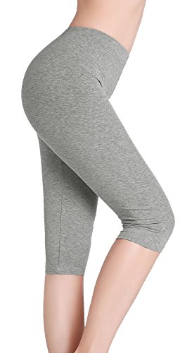 Image of CnlanRow Women Summer Short Leggings for Under Skirt 3 /4 Capri Cropped Shorts Yoga Pants