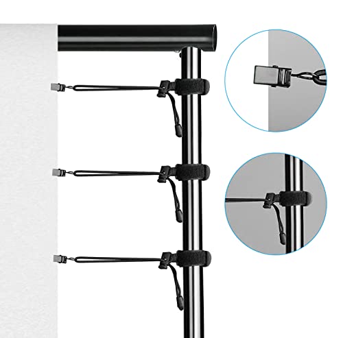 SLOW DOLPHIN Photo Video Studio 10 x12ft 100% Cotton White Muslin Backdrop with 10 x 10ft Stand Photography Background Support System Kit Clamp, Clips,Carry Bag - Thumbnail 6