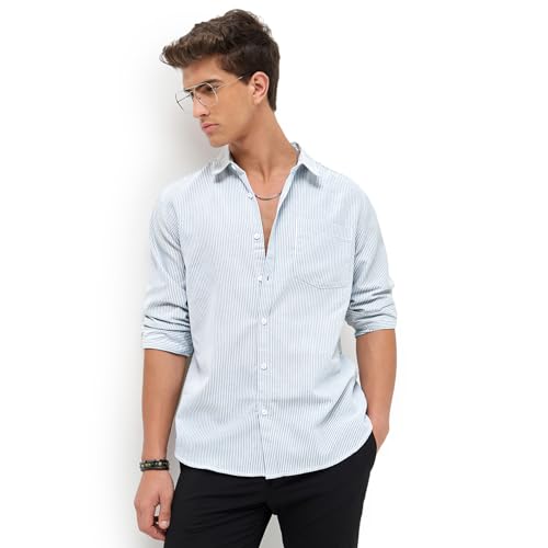 Image of Urbano Fashion Men's Cotton Full Sleeve Regular Fit Casual Striped Shirt