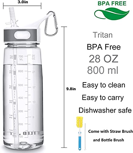 Vennerli Sports Water Bottle With Straw 800Ml Bike Water Bottles Reusable Water Jug 28 Oz Hydro Jug Bpa-Free Wide Mouth Water Bottle With Handle For Fitness Outdoor Hiking Camping Dishwasher Safe #TOP4
