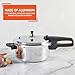 IMUSA 4.2 Quart Stovetop Aluminum Presure Cooker with safety valves for risk-free opening