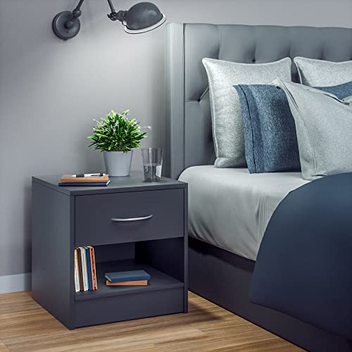 CASARIA 2X Nachttisch mit Schublade Anthrazit – Ansicht 5