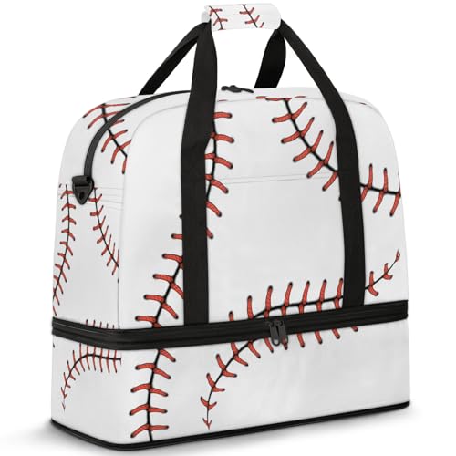 Large Weekender Overnight Bags Sports Baseball Abstract Travel Duffel Bag for Women Men Gym Bag With Shoe Compartment Foldie Travel Tote Bag Carry On Personal Item Bag for Travel Gym Sports