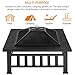 Imagen de Yaheetech 86 cm Brasero Exterior para Jardín y Terraza 3 en 1 Metal Fire Pit para Terraza Estufa al Aire Libre 86 x 86x 54 cm Negro