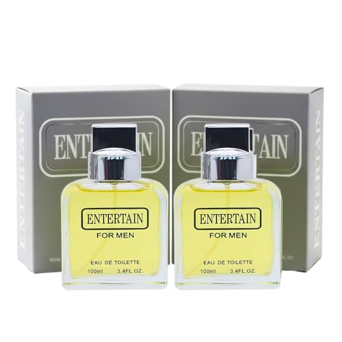 Sandora Fragrances Cologne for Men 2-Pack – Entertain for Men Duo – Lavender, Lemon, Sage & Sandalwood Notes – Fresh, Woody, Masculine, Long-Lasting Eau de Parfum Set 2 × 3.4 fl oz