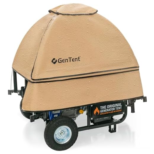 GenTent Housse de protection pour tente générateur 10 K – Kit universel – Générateurs portables 3000 W-10000 W (standard, TanLight)