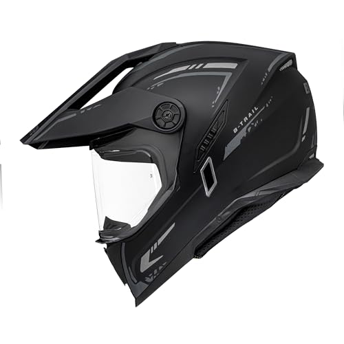 Capacete Moto Bieffe B-Trail Authentic Preto Fosco Grafite Com Óculos Interno (58)