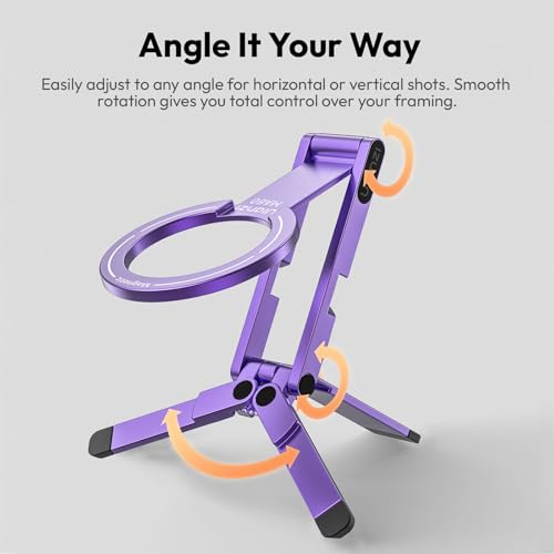 Image of ULANZI MA60 Phone Tripod for Magsafe, Aluminium Mini Phone Stand Purple