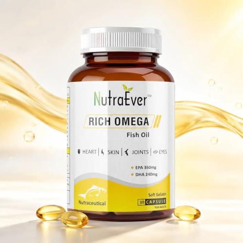 Image of Omega 3 Fish Oil Capsules | 600mg EPA & DHA Omega-3 Fatty Acids | Supports Heart, Brain, Eye & Joint Health | Fish Oil Softgel Supplement for Men & Women | 30 Capsule Pack of-2