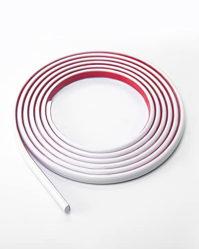 Art3d 10 Ft Peel and Stick Trim for Backsplash Tile Edge, Self-Adhesive Liner for Corner Decor in White