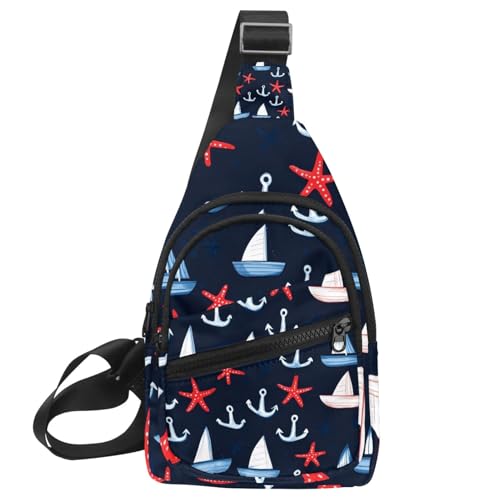 Sac à dos à bandoulière motif bateau à voile idéal pour le voyage