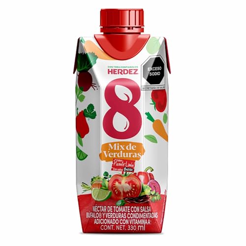 Herdez jugo de 8 verduras con Salsa Búfalo 330 ml