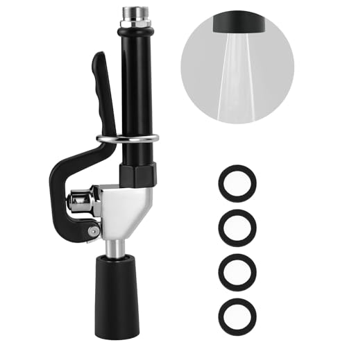Pre Rinse Sprayer Commercial Sink Sprayer Head Low Lead Spray Valve Dish Sprayer Nozzle with Ergonomic Handle High Pressure Brass Faucet Parts for Commercial Kitchen faucet Chrome Finished