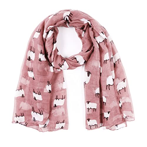 Women Scarf Cute Sheep Print Design Scarf Lightweight Wraps Shawl Soft Scarves for Girl Lady Sheep Wraps Shawl4