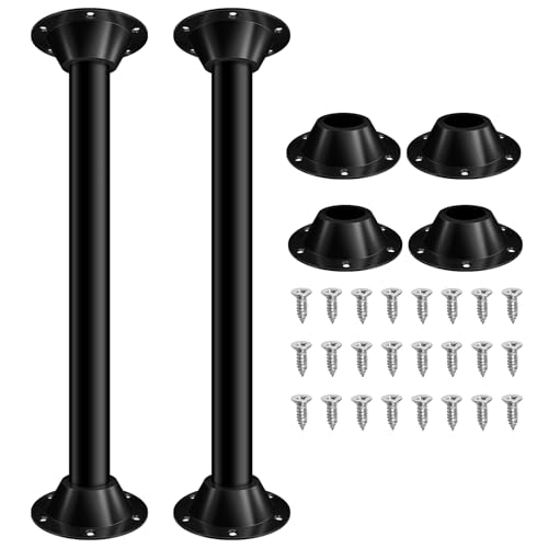 Wosijm 27 RV Table Legs & Base Kit - Heavy Duty Aluminum Fits Travel Trailers Campers Caravans - Tool-Free Height Adjustment Rust-Proof Easy Install (2 Legs + 4 Brackets) 27inch