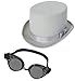 Produktbild KarnevalsTeufel Steampunk Set Zylinder und Schweißerbrille Gothic Hut und Brille Accessoire Gothicset (Zylinder Grau)
