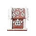 Gingerbread House Christmas Decorations - 1PC Clay Dough Cookie and White Color House with Led Light Ornaments for Tabletop Holiday Party Home Decoration