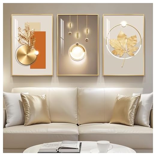 Framed Modern Luxury Gold Wall Art Set