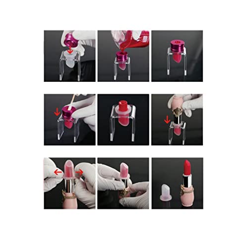 Image of Acrylic Lipstick Mould Holder Lip Balm Mold Stand Clear Single Holes Shelf Tool DIY Lipstick Make Up Tools for 12.1mm Tube