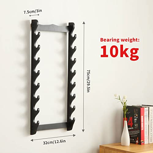 Awagas AS-G077 8-Tier Sword Holder Wall Display Sword Rack Black Samurai Sword Stand thumb #3
