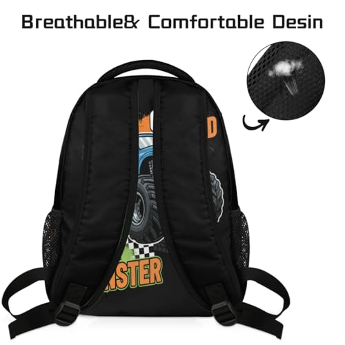Mochila escolar de camión monstruo azul para portátil de 15.6 pulgadas de estudiantes y jóvenes 4