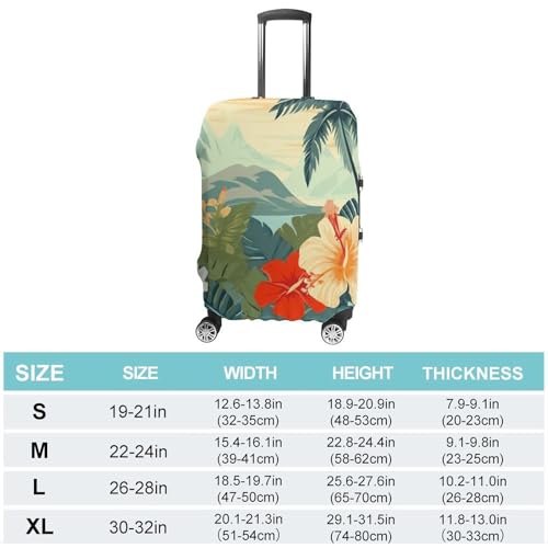 Summer Hawaiian Travel Luggage Cover Anti-scratch Suitcase Cover Elastic Suitcase Protective Cover Fits 19-32 Inch Luggage L2