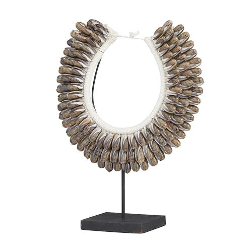 Escultura decorativa Shell con base, 12x6x15 pulg