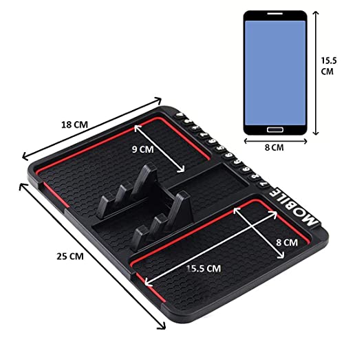 Image of Car Accessories Car Dashboard Phone /Key /Pen /Coin /Remote /Phone Navigation Holder Non-Slip Mat for Car and Office use, Silicone, (Car Mat Holder)