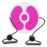 Ab Twist Waist Disc Board,Adjustable Waist Trainer Twisting Disc with Handles,Waist Slimming Balance Rotating Disc with Massage Foot Sole for Slimming Waist Arms Hips and Thighs (Red)