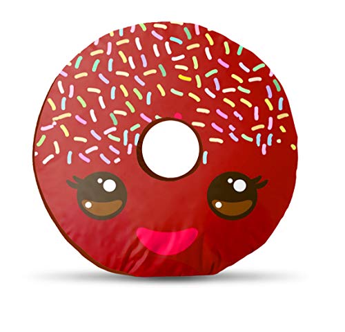 Image of Kesar Enterprises Donut /Doughnut Cushion /Pillow | Velvet Fabric|Birthday Gifts | Soft Toys | Suitable for Wheelchair, Car Seat, Home or Office for Kids Cushion | Size 14x14 inches