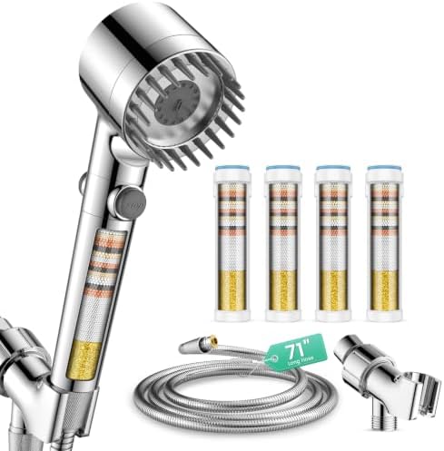 Fitespot Filtered Shower Head with Handheld 4PCS Filters ShowerHead