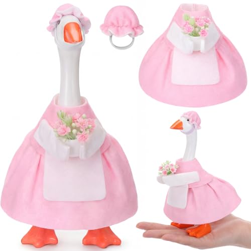 Gilprop 7 Inch Desk Goose Outfits Miss Gardener Clothes Hat Pink Dress