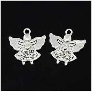 Antique Silver Tibetan Zinc Angels Watching Over Charms 19mm Pack of 30
