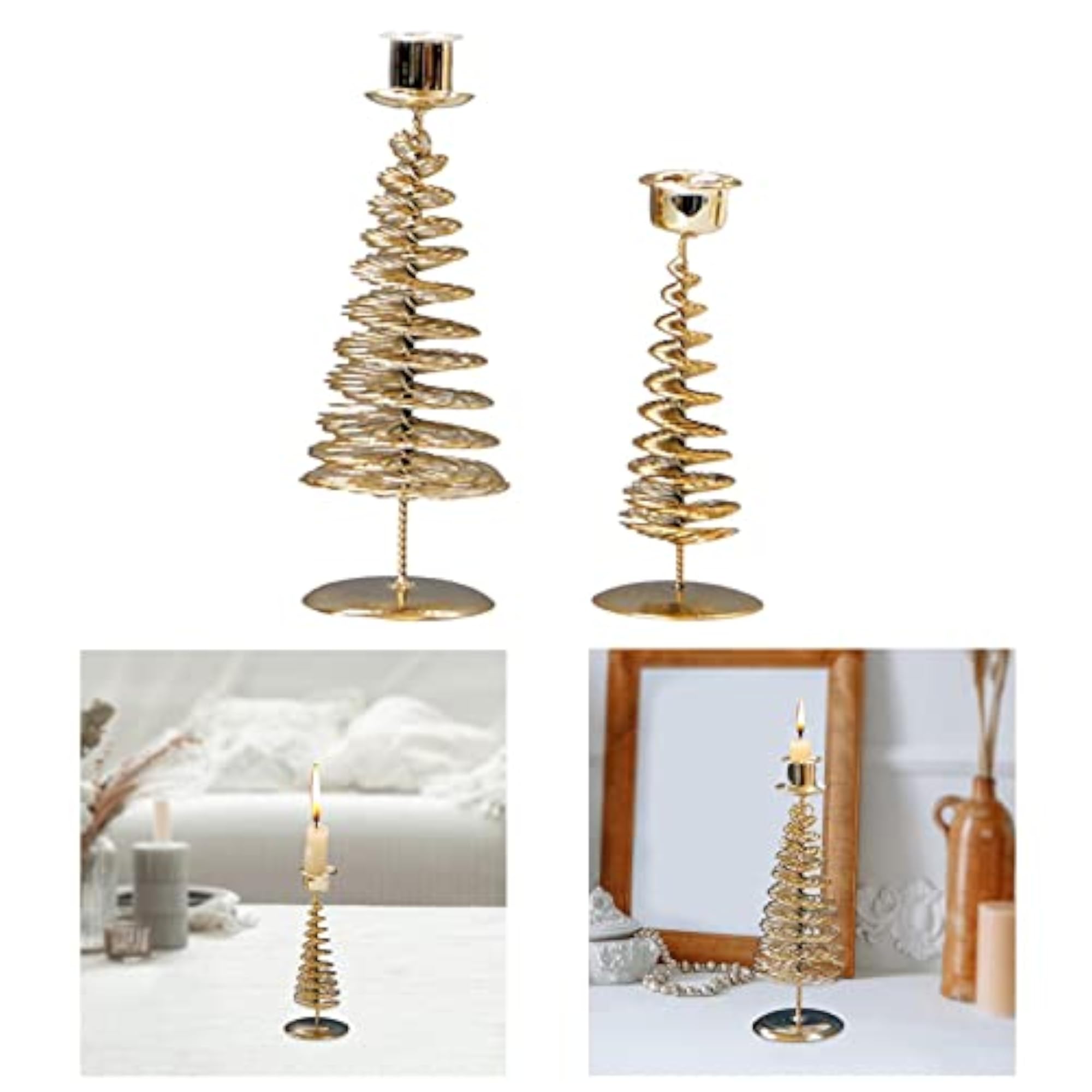 Tree Candle Holders, Holiday Tabletop Decor