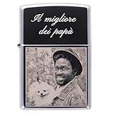 Briquet personnalisé créé à l’Aide d’Un Zip po gravé – Votre Photo et/ou Texte gravé sur ce Briquet tempête argenté chromé High Polish
