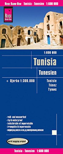 Tunisia Travel Map with Djerba (1:300.000) (English, Spanish, French, German and Russian Edition)