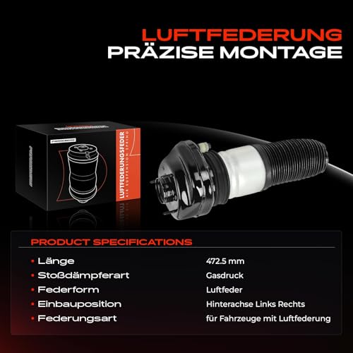 Frankberg Luftfederung Luftfeder Hinten Links Oder Rechts Kompatibel mit 7er G11 G12 Replace# 37106874593,37106874594