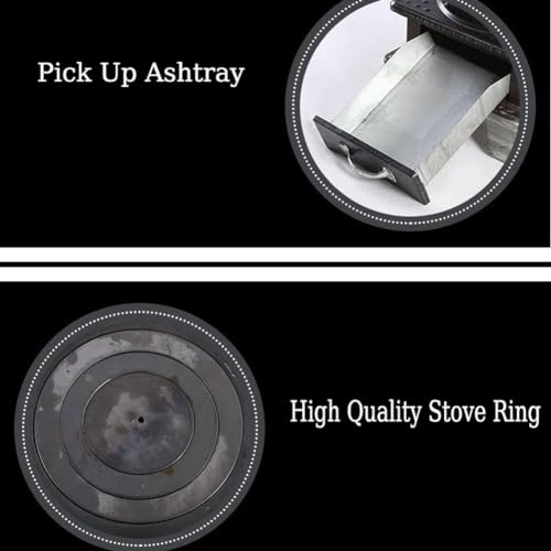 DINGK Holzofen, Gusseisenkamin, Holzofen, Campingkocher aus Gusseisen, Holzofen, Holzofen-Dampfgarer aus Gusseisen, for Zelt, Innenbereich, Heizen und Kochen – Bild 6