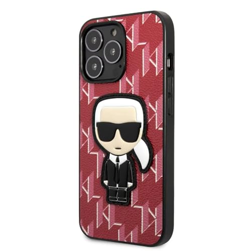 Karl Lagerfeld KLHCP13LPMNIKPI Coque rigide pour iPhone 13 Pro / 13 6,1" Motif monogramme Rouge