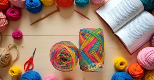Image of Ganga G-Ball Rainbow (200 gm) Wool Ball Hand Knitting Wool /Art Craft Soft Fingering Crochet Hook Yarn, Needle Knitting Yarn Thread Dyed KC