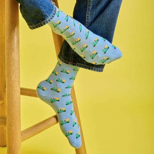 Image of Mint & Oak Long Socks For Men, Soft Cotton Calf Length Socks, Colorful Sock Gift For Men, Full Length & Odour Free, Funky Socks - Gift Box of 3
