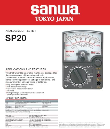 Image of Japan SANWA SP20 Analog Multimeter DC High Volotage & Temperature Measurable SP-20!(SP20)