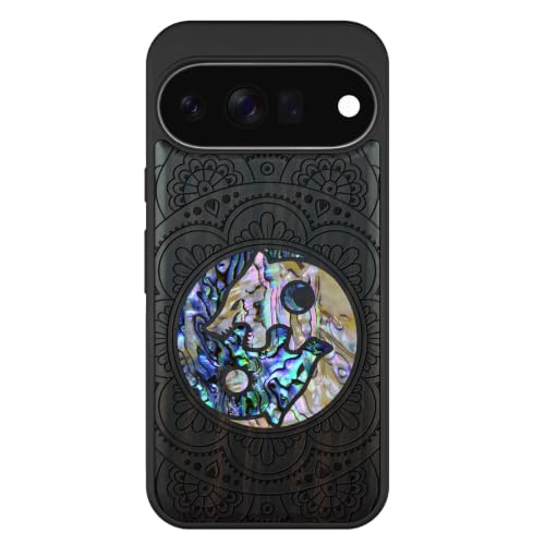 Coque Magsafe Pixel 11 Carveit étui protection magnétique en bois et nacre Yin Yang