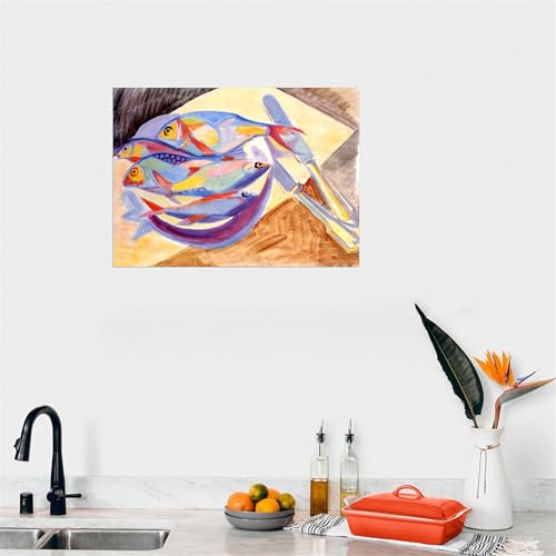 Impression sur Toile Célèbre Tableaux Nature Morte Poisson Vintage - 2